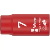 Wera 8790 A VDE Zyklop-Steckschlüsseleinsatz, isoliert, mit 1/4"-Antrieb, Buchse, 1/4", Metrisch/imperial, 5 mm, 1,8 cm, 41 mm