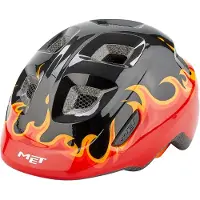 Met Helm Hooray Kinder schwarz-rot Flammenmotiv größe S (52-55 cm) 3HM144CE00SBF1
