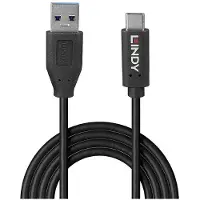 Lindy 36970, 0,5 m, USB A, USB C, USB 3.2 Gen 2 (3.1 Gen 2), 10 Gbit/s, Schwarz