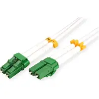 Roline LWL-Kabel Duplex, 9/125µm OS2, LC-APC/LC-APC, stahlarmiert, LSOH, weiß, 15 m