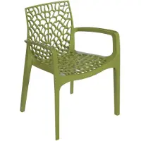 GRAND SOLEIL Gruvyer Arm Polypropylen Stühle mit Armlehnen Garten Bar - Grün Anis