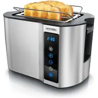 Arendo - Touch Toaster 2 Scheiben Edelstahl - Touchpanel - digital Display Restz