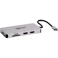 Eaton Tripp Lite U442-DOCK8G-GG, Kabelgebunden, USB 3.2 Gen 1 (3.1 Gen 1) Type-C, 100 W, 10,100,1000 Mbit/s, Schwarz, Grau, MicroSD (TransFlash), SD