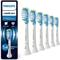 Philips Premium Plaque Defence HX9046/87 Bürstenköpfe (6er-Pack), 6 Stück(e), Weiß, 3 Monat( e), Medium, 62000 Bewegungen pro Minute,