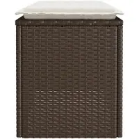 vidaXL Gartenbank mit Kissen Braun 110x40x44 cm Poly Rattan