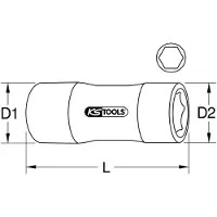 Ks Tools 1/4" Stecknuss mit Schutzisolierung - 117.1411