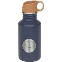 Lassig Trinkflasche LÄSSIG "Little Gang, Smile, navy", Kinder, Gr. 500ml, blau (navy), Edelstahl, Trinkflaschen Trinkflasche, inkl. Sportverschluss