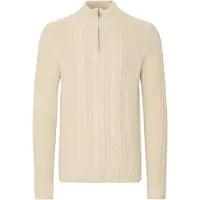 Blend Troyer "Troyer BHBasim", Herren, Gr. XXL, grau (oyster gray), Obermaterial: 50% Baumwolle CO. 47% Polyacryl PAN. 3% Nylon NY., Pullover Troyer