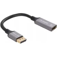Lanberg 8k Hdmi 20 Cm Displayport-adapter Silber Silber One Size
