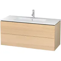 Duravit L-Cube Waschtischunterbau wandhängend, 2 Schubkästen, 1220x550x481mm, LC624307171, Farbe: Mediterrane Eiche Echtholzfurnier