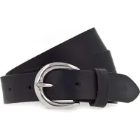 Tamaris Ledergürtel "Clara Silver", Damen, Gr. 80, schwarz, Rindsleder, unifarben, Basic, Gürtel Ledergürtel, mit glänzender silberfarbener Schließe, unifarben, 3 cm breit