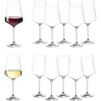 Leonardo Weinglas 12er Set PUCCINI Rotwein 6er Set und Weißwein 6er Set Gläserset 069554 + 069553