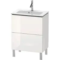 Duravit L-Cube Waschtischunterbau stehend, Compact, 2 Auszüge, 620x704x391mm, LC667308585, Farbe: Weiß Hochglanz Lack