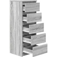 vidaXL Sideboard mit Schubladen Grau Sonoma 37,5x35x99cm Holzwerkstoff