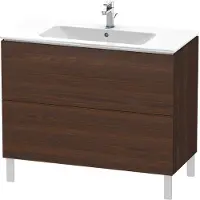 Duravit L-Cube Waschtischunterbau stehend, 2 Auszüge, 1020x704x481mm, LC662706969, Farbe: Nussbaum gebürstet Echtholzfurnier