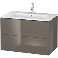Duravit L-Cube Waschtischunterbau wandhängend, 2 Schubkästen, 820x550x481mm, LC624108989, Farbe: Flannel Grey Hochglanz Lack
