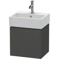 Duravit L-Cube Waschtischunterbau wandhängend, 1 Tür, Anschlag rechts, 434x400x341mm, LC6245R4949, Farbe: Graphit Matt Dekor