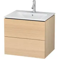 Duravit L-Cube Waschtischunterbau wandhängend, 2 Schubkästen, 620x550x481mm, LC624007171, Farbe: Mediterrane Eiche Echtholzfurnier