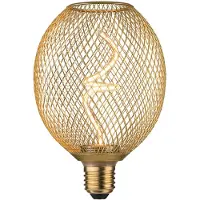 Paulmann LED-Leuchtmittel "Metallic Glow Standard 230V LED Globe dimmbar Messing", grau (messingfarben), L:16cm Ø:11cm, Leuchtmittel, LED-Leuchtmittel