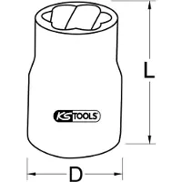 Ks Tools 3/8" Spiral-Profil-Kraft-Stecknuss - 913.3860