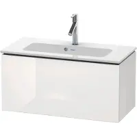 Duravit L-Cube Waschtischunterbau wandhängend, Compact, 1 Auszug, 820x400x391mm, LC615708585, Farbe: Weiß Hochglanz Lack