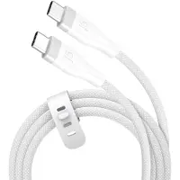 J5CREATE Extrem weiches, doppelt umsponnenes 60-Watt-USB-C-Schnellladekabel, 1,8 m, USB C, USB C, 0,48 Gbit/s, Weiß