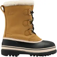 Sorel - Warme und wasserdichte Après-Ski-Stiefel - Little Kids Caribou WP Caribou Buff Black aus Leder - Kindergröße 31 - Braun