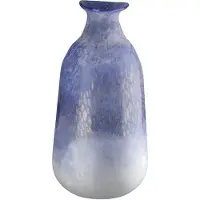 Gilde Tischvase "Vase Azur blau H. 37 cm", blau, B:17cm H:37cm T:17cm, Glas, Vasen, Tischvase, Mundgeblasenes Glas, handgearbeitet, Dekovase