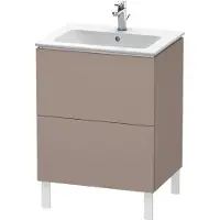 Duravit L-Cube Waschtischunterbau stehend, 2 Auszüge, 620x704x481mm, LC662504343, Farbe: Basalt Matt Dekor