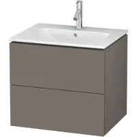 Duravit L-Cube Waschtischunterbau wandhängend, 2 Schubkästen, 620x550x481mm, LC624009090, Farbe: Flannel Grey Seidenmatt Lack