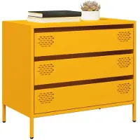 vidaXL Sideboard Senfgelb 68x39x58,5 cm Kaltgewalzter Stahl