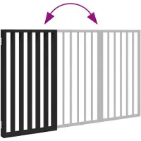 vidaXL 3-tlg. Hundetor Faltbar Schwarz 150 cm Pappelholz