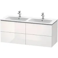 Duravit L-Cube Waschtischunterbau wandhängend, 4 Schubkästen, 1290x550x481mm, LC625908585, Farbe: Weiß Hochglanz Lack