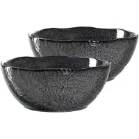 Leonardo Schale "Salatschüsseln Matera ø 24 cm 2er Set", grau (anthrazit), Schüsseln, Schale