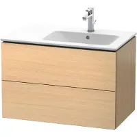 Duravit L-Cube Waschtischunterbau wandhängend, 2 Schubkästen, Becken rechts, 820x550x481mm, LC629207171, Farbe: Mediterrane Eiche Echtholzfurnier