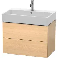 Duravit L-Cube Waschtischunterbau wandhängend, 2 Schubkästen, 784x544x459mm, LC627707171, Farbe: Mediterrane Eiche Echtholzfurnier
