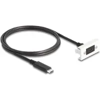DeLOCK Easy 45 Modul SuperSpeed USB 10 Gbps (USB 3.2 Gen 2) USB Type-C Buchse zu USB Type-C Stecker mit Kabelpeitsche, 22,5 x 45 mm, 1 m, USB C, USB C, USB 3.2 Gen 2 (3.1 Gen 2), 10 Gbit/s, Schwarz