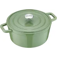 Berndes Bräter/Kochtopf 24 cm, rund, Gusseisen, grün - b.iron