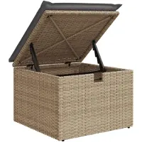vidaXL 9-tlg. Garten-Sofagarnitur mit Kissen Beige Poly Rattan