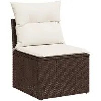 vidaXL 6-tlg. Garten-Sofagarnitur mit Kissen Braun Poly Rattan