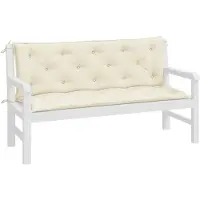 vidaXL Gartenbank-Auflagen 2 Stk. Cremeweiß 150x50x7 cm Oxford-Gewebe