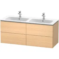 Duravit L-Cube Waschtischunterbau wandhängend, 4 Schubkästen, 1290x550x481mm, LC625907171, Farbe: Mediterrane Eiche Echtholzfurnier