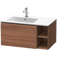 Duravit L-Cube Waschtischunterbau wandhängend, 1 Auszug, Regalelement seitlich, Becken links, 820x400x481mm, LC619107979, Farbe: Nussbaum Natur Dekor