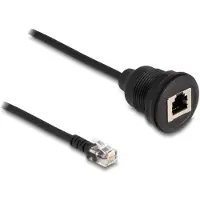 DeLOCK Kabel RJ12 Stecker zu RJ12 Buchse zum Einbau 30 cm schwarz, 0,3 m, RJ-12, RJ-12, Schwarz, Männlich, Weiblich