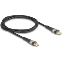 DeLOCK USB 2.0 Schnellladekabel USB Type-C Stecker zu Stecker transparent PD 3.0 100 W 1 m, 1 m, USB C, USB C, USB 2.0, 0,48 Gbit/s, Schwarz