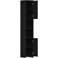 vidaXL Badschrank Schwarz Eichen-Optik 30x30x183,5 cm Holzwerkstoff