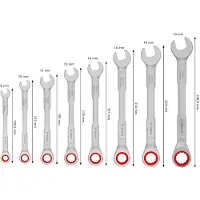Bosch Ratschen-Ring-Maulschlüssel, 8-19 mm, 8-teilges Set - 1600A03AG5