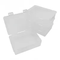 Merkloos Set aus 4 stapelbaren Aufbewahrungsboxen mit Deckel, transparent