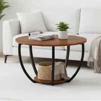 Merkloos Omgoods – Runder Couchtisch mit Stauraum und 2 Ebenen