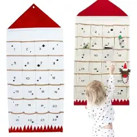 Merkloos Solidchoice – Adventskalender aus robustem Stoff mit 24 Fächern, Weihnachten 2023